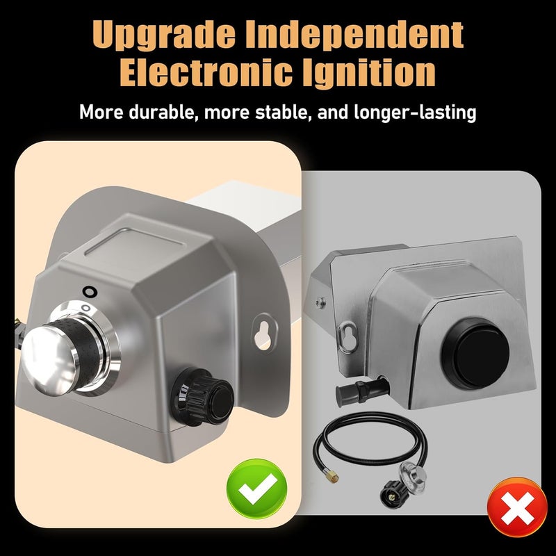 Utheer Gas Burner Attachment for Karu 12 / 12G / Karu 2 & Fyra 12 Pizza Ovens, No Assembly Propane Burner with Upgraded Electronic Ignition, Pizza Oven Accessories - Image 5